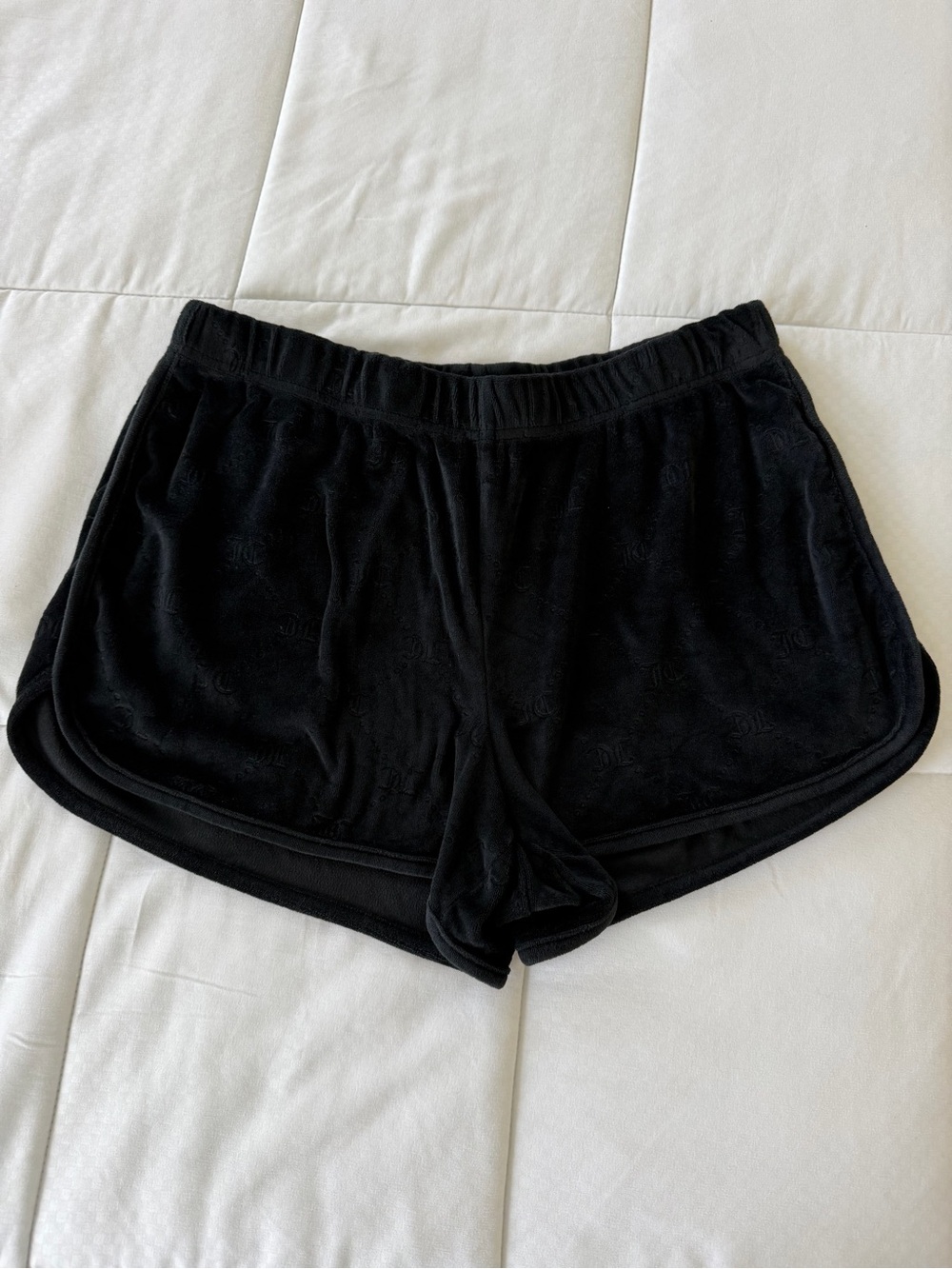 Juicy Couture Black Velour Lounge Shorts